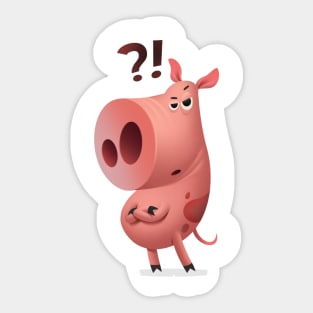 Pig with a question mark Sticker